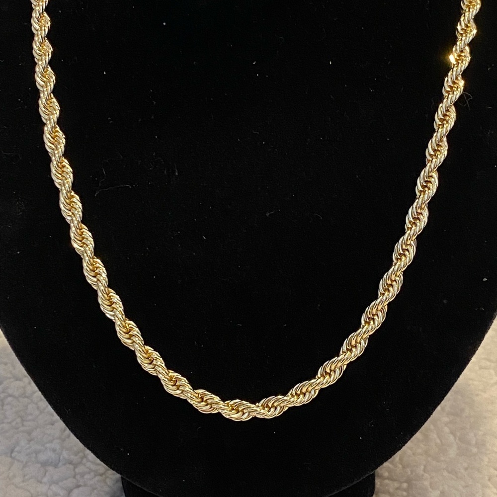 Classic Gold-tone Rope Chain Necklace